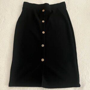 black button down stretchy pencil skirt size small